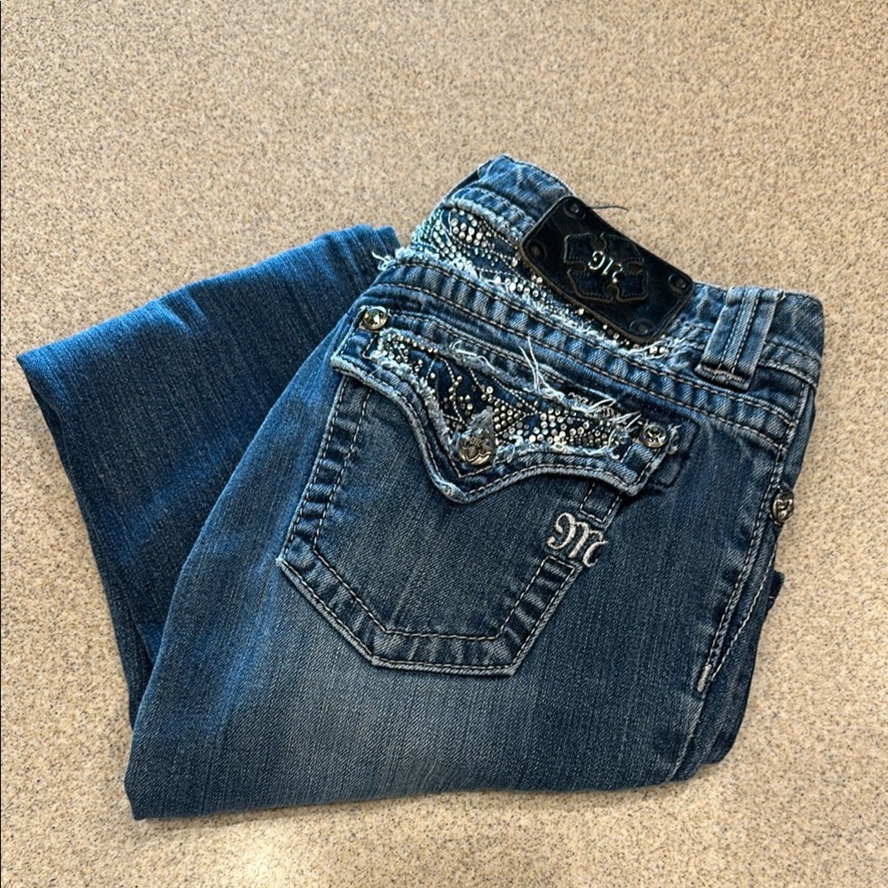 Miss me, boo Blue Embellished Women's Jeans size 28